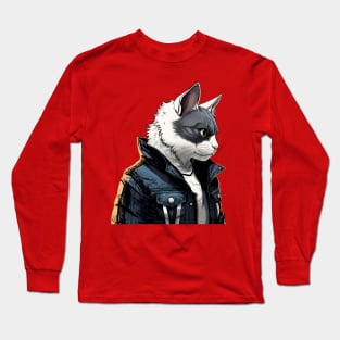 Tough Masked Cat Long Sleeve T-Shirt